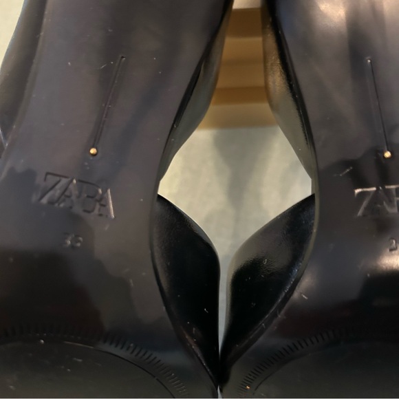 Zara Black Pointed Toe Heels - Picture 7 of 16